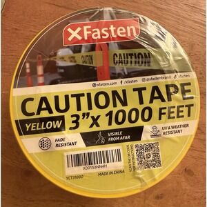 X Fasten Yellow Caution Tape Thick 3in x 1000ft Weatherproof Outdoors New